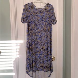 Final drop! Lularoe blue floral Carly dress size L